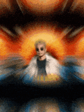 a blurry image of a person with a glowing eye