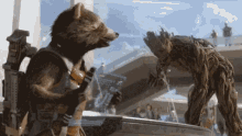 groot thirsty guardians of the galaxy rocket raccoon annoyed