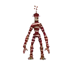 a cartoon character with long arms and legs is standing on a white background