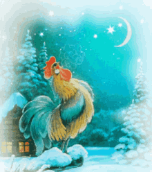 Chicken Snow GIF - Chicken Snow Snowflakes GIFs