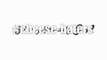 a group of anime characters are standing next to each other on a white background with the words `` cheese haters '' written above them .