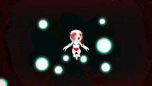 a pixel art of a robot with red hair and a red heart