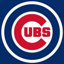 a chicago cubs logo with a bear in the center
