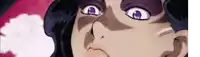 a close up of a cartoon character with blue eyes