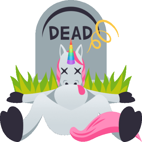 Dead Unicorn Life Sticker - Dead Unicorn Life Joypixels Stickers