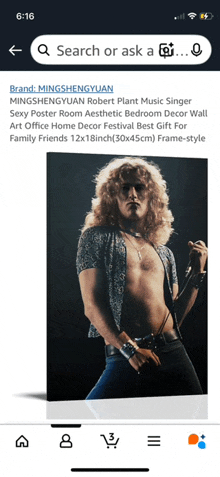 a picture of robert plant music singer on a phone screen