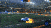 a rocket league game is being played in a stadium
