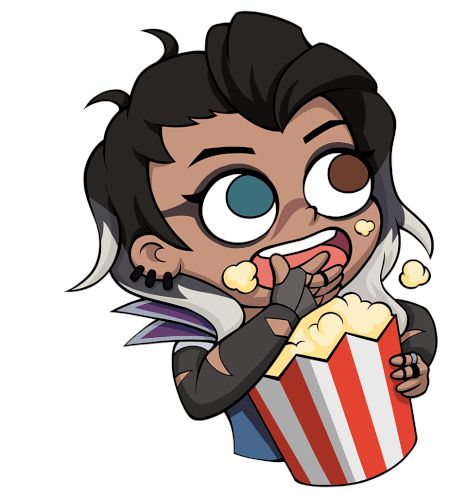 Eating Popcorn Fade Sticker