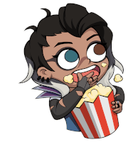Eating Popcorn Fade Sticker