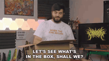 Lets See Whats In The Box Shall We Andrew Baena GIF - Lets See Whats In The Box Shall We Andrew Baena Lets See GIFs
