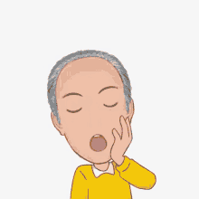 a cartoon of a man with a surprised look on his face .