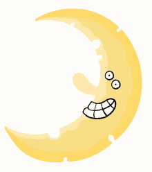 moon night doodle cartoon smile