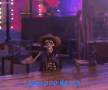 coco dance skeleton head pop dance disney