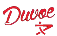 a red duwae logo with a white background