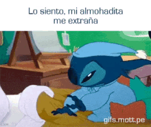 Lo Siento, Mi Almohadita Me Extraña GIF - Lilo And Stitch Stitch Bed GIFs