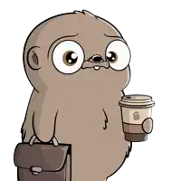 a cartoon of a sloth holding a cup of coffee and a briefcase