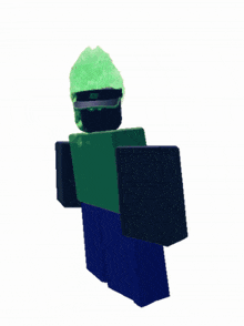 a troll doll with green hair and a green object on top of it