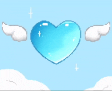 Pixel Blue Heart GIF