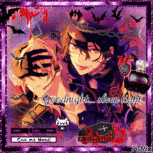 a picture of two vampires with the words goodnight sleep tight