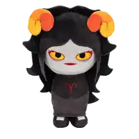 a stuffed animal with a ram 's horns on it
