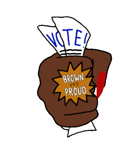 Brown And Proud Fist Sticker - Brown And Proud Fist Brown Stickers