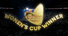 the owen hart foundation women 's cup winner logo is lit up