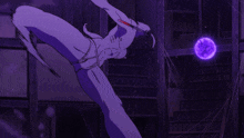 a purple background with a few white lines
