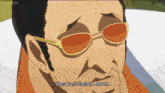 a man wearing sunglasses with the words yasakani sacred jewel below him