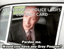pardon me mustard grey poupon police ladys contact card