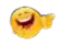 a smiley face is laughing with its mouth open and giving a thumbs up .