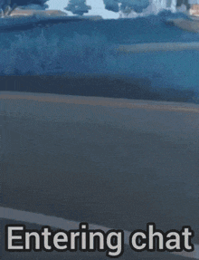 a picture of a person on a motorcycle with the words " entering chat " written below it