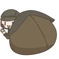 a cartoon of a man holding a flashlight with a big butt