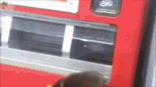 a red vending machine with the number 38 on the side