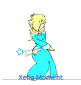 a drawing of a girl with a crown on her head and the words xena moment below her