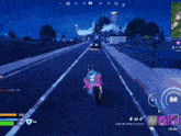 a person riding a motorcycle in a video game with the number 54 in the upper right corner