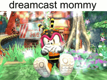 a picture of a video game character with the words dreamcast mommy below it