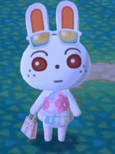 a cartoon rabbit wearing sunglasses and holding a bag