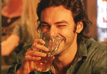 Mitchell Drinking A Pint Of Beer GIF - Mitchell Drinking A Pint Of Beer Being Human Uk GIFs