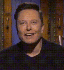a close up of elon musk 's face with a pixelated background behind him .