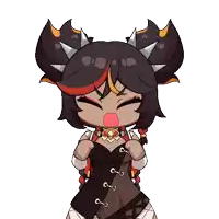 a cartoon drawing of a girl with horns and the letters c and s visible