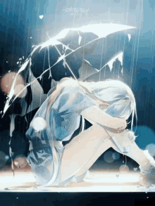 Sad In Rain Anime Girl Sad GIF - Sad In Rain Anime Girl Sad Raining GIFs