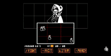 a black and white screenshot of a video game with a sheep holding a sword .