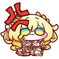 a cartoon drawing of a girl with yellow hair and a red ribbon on her head