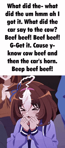 Beef Beef What Did The Car Say To The Cow GIF - Beef Beef What Did The Car Say To The Cow Umamusume GIFs