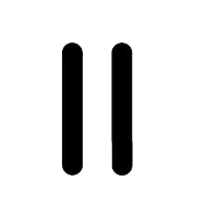 two black lines on a white background that look like a pair of sticks .