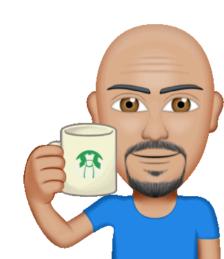 Coffee Bald Man Sticker - Coffee Bald Man Smiling Stickers