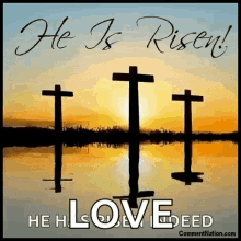 he has risen easter sunday happy easter crucifix he has risen indeed