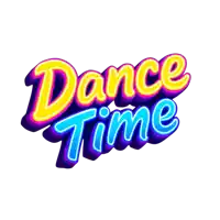 a colorful sign that says dance time on it