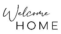 a black and white sign that says `` welcome home '' on a white background .