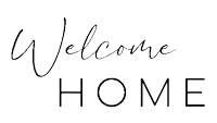 a black and white sign that says `` welcome home '' on a white background .